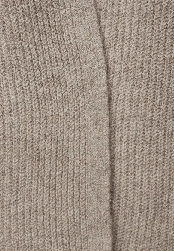 Offene Melange Strickjacke - whisper mocca melange