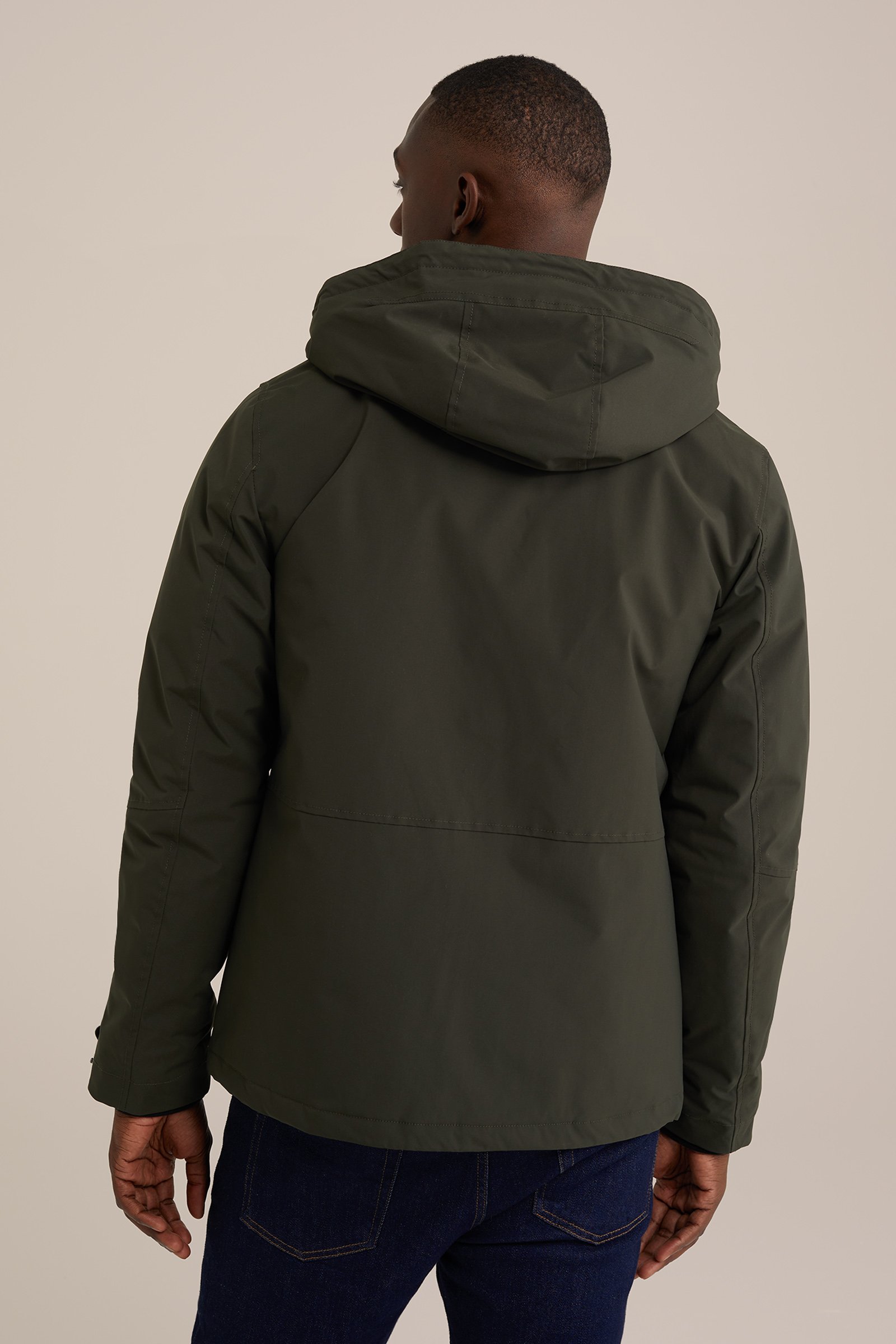 waterafstotend jack met capuchon WE Fashion Donkergroen
