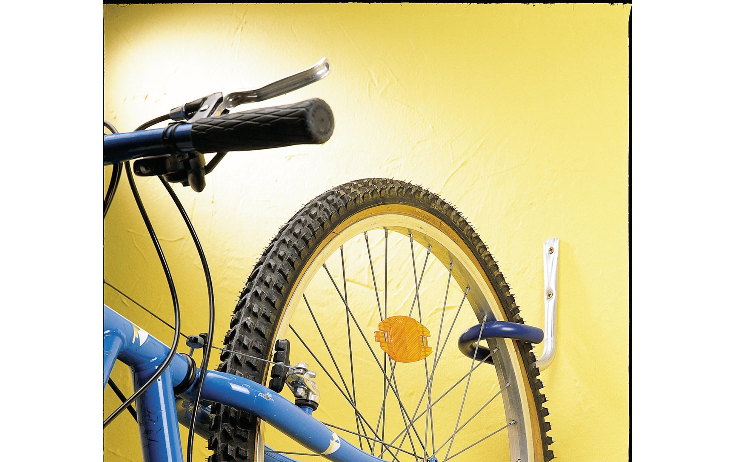 Velohaken mit KunststoffbezugMit blauem Kunststoffbezug