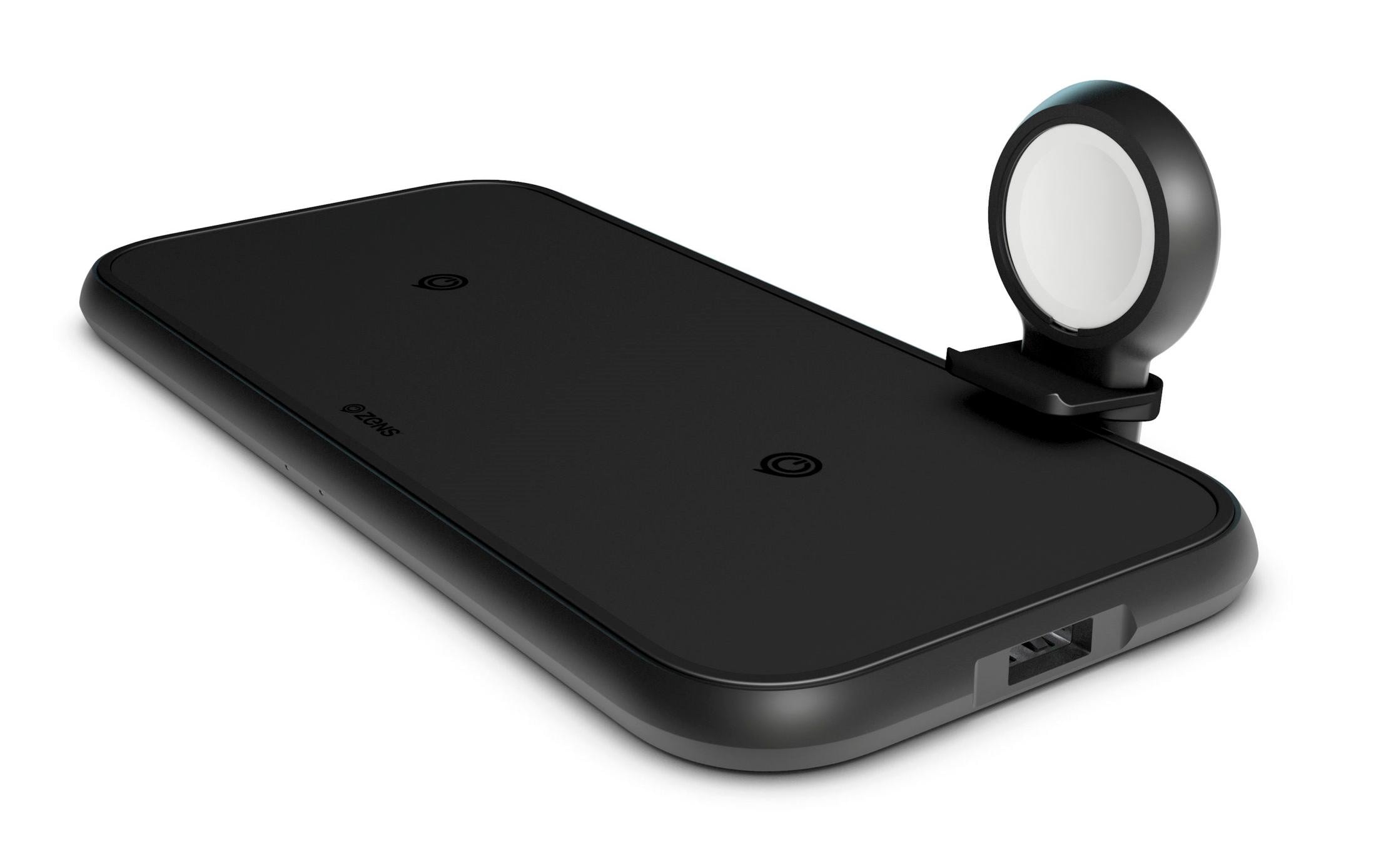 Wireless Charger 4-in-1 Qi/USB-A/Apple Watch<br>Wireless-Ladegerät für bis zu drei Phones und eine Apple Watch