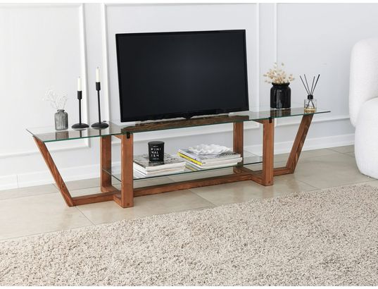 CONCEPT1 - Meuble TV Amalfi noyer 158 x 35 x h35 cm