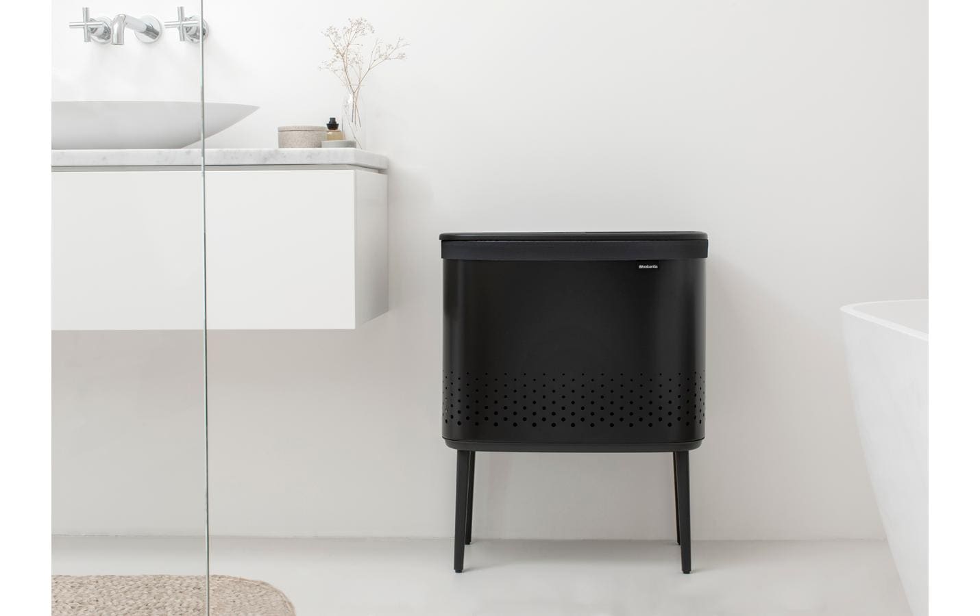 Wäschesammler BO Schwarz, 60 l<br>Schwarzer Wäschekorb