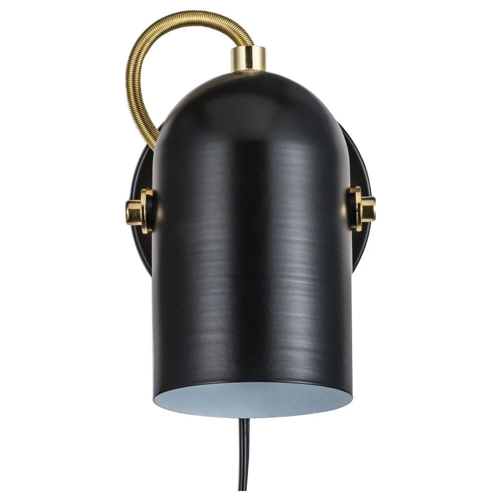 Lotus wandlamp in zwart en messing E14