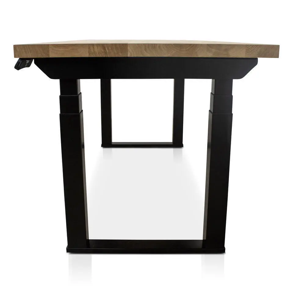 MRC PRO Solid zit-sta bureau massief eiken blad 180x90 zwart NEN-EN527