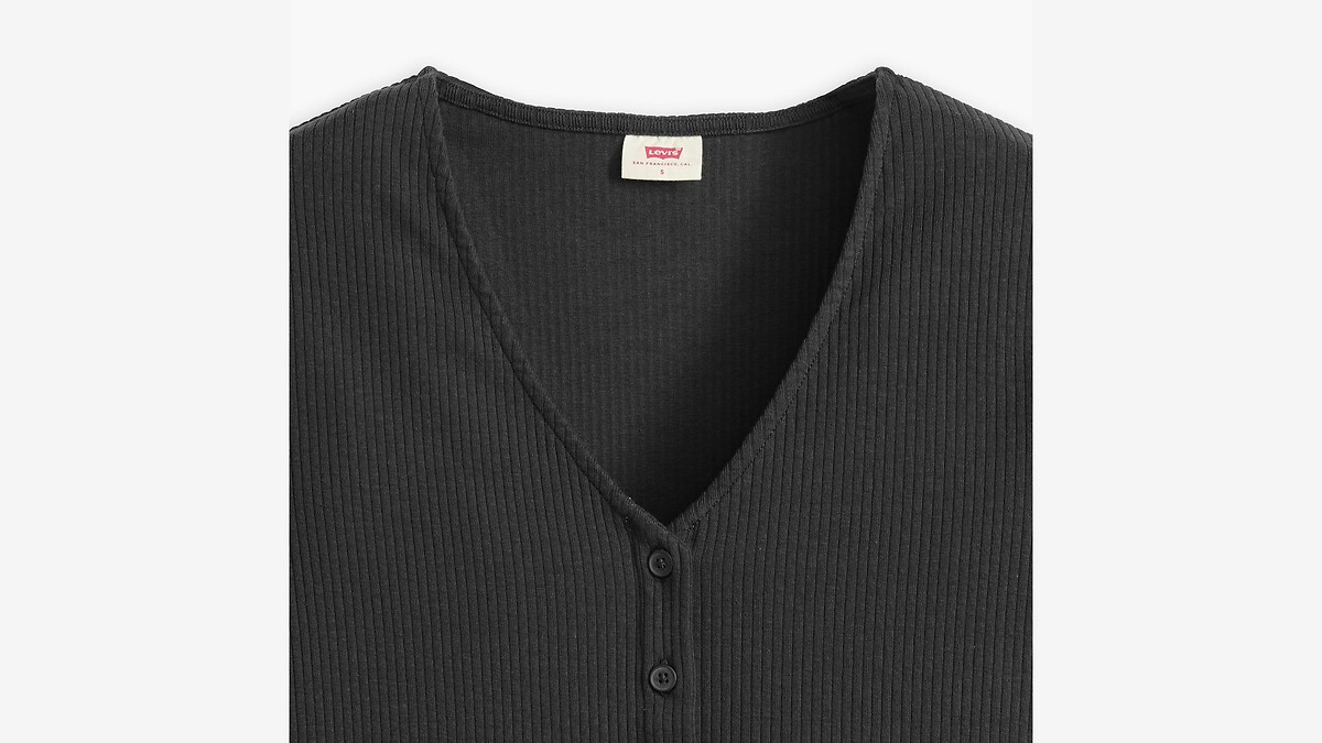 Camiseta curta com decote em V da Levi's