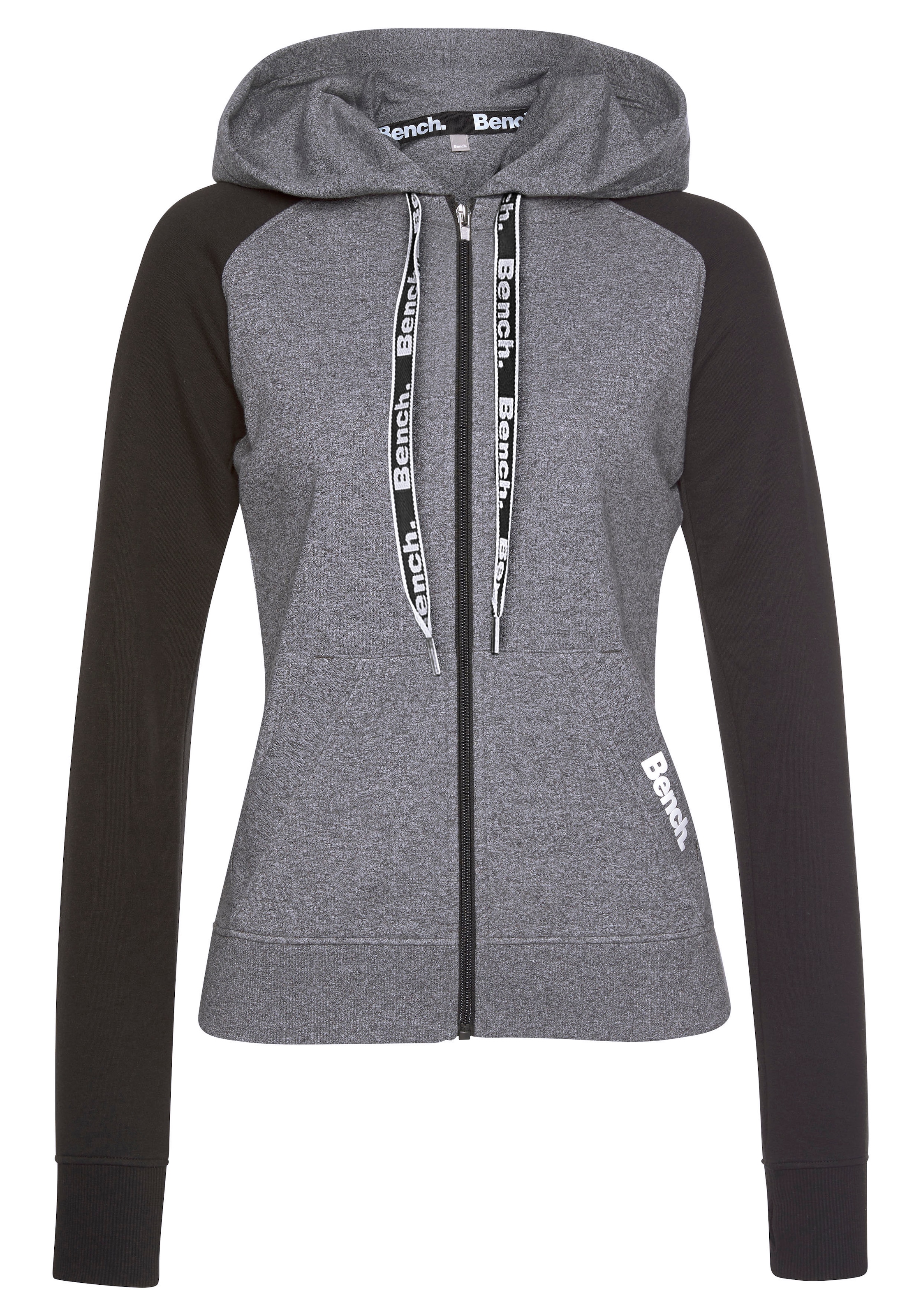 Bench. Loungewear Kapuzensweatjacke mit farblich abgesetzten Ärmeln, Loungeanzug