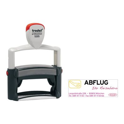 Trodat Professional 5205 - Tampon métallique - texte personnalisable - 6 lignes - zone d'impression 70 x 25 mm