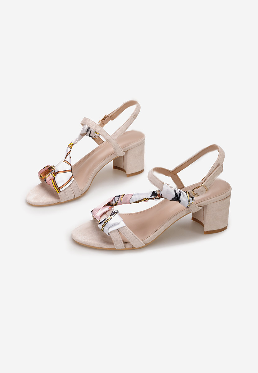 Sandales à talon épais beige Alvega