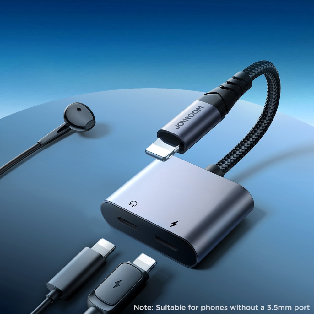 (14 cm) Lightning auf Dual Lightning (PD/Audio) Anschluss Adapter - Schwarz