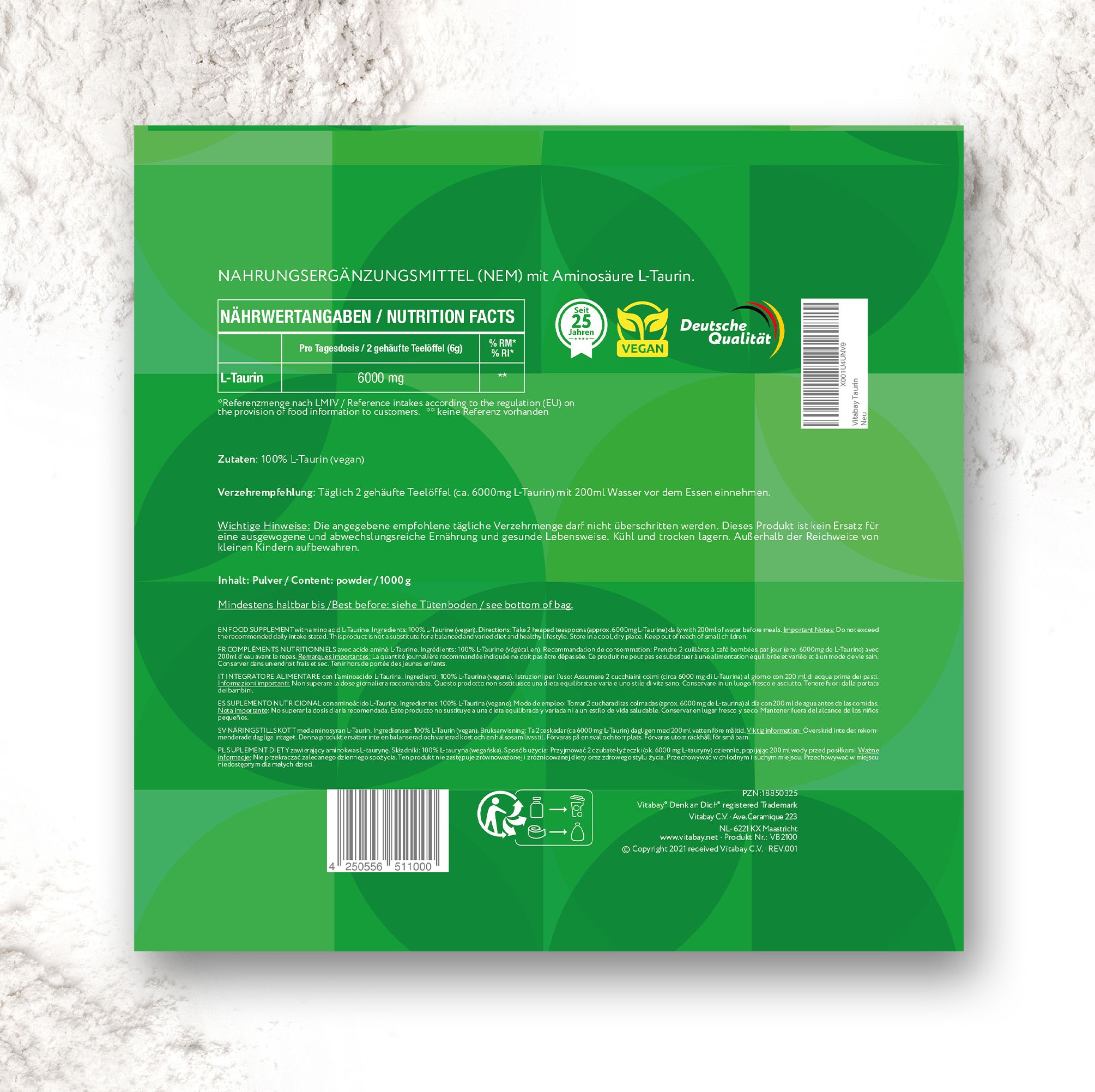 Vitabay Taurin Pulver 6000 mg