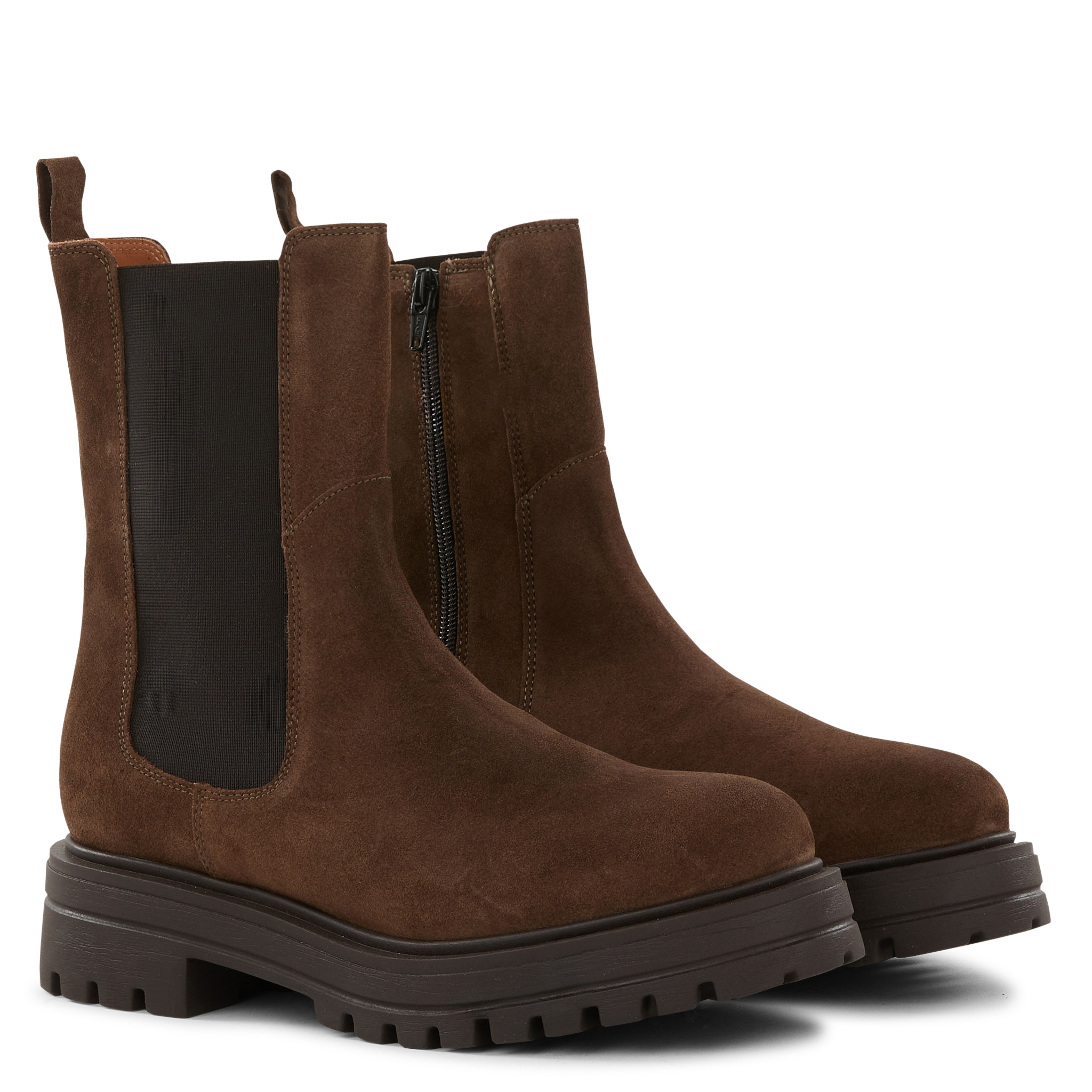 BRIDGET - Bottines en cuir velours | Jaune