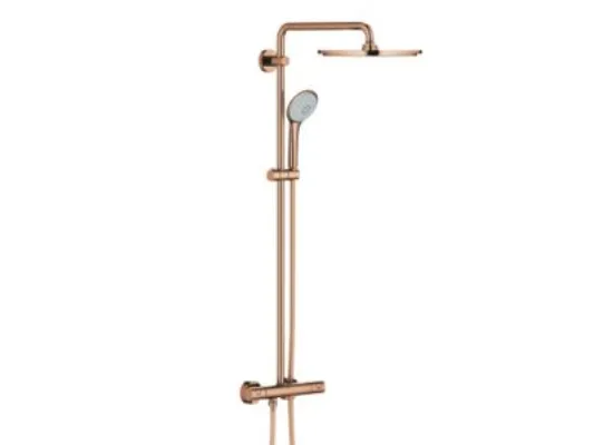 Grohe Euphoria 310 bruss. term - Brusesystem, termostat, vægmontering, Poleret Warm Sunset