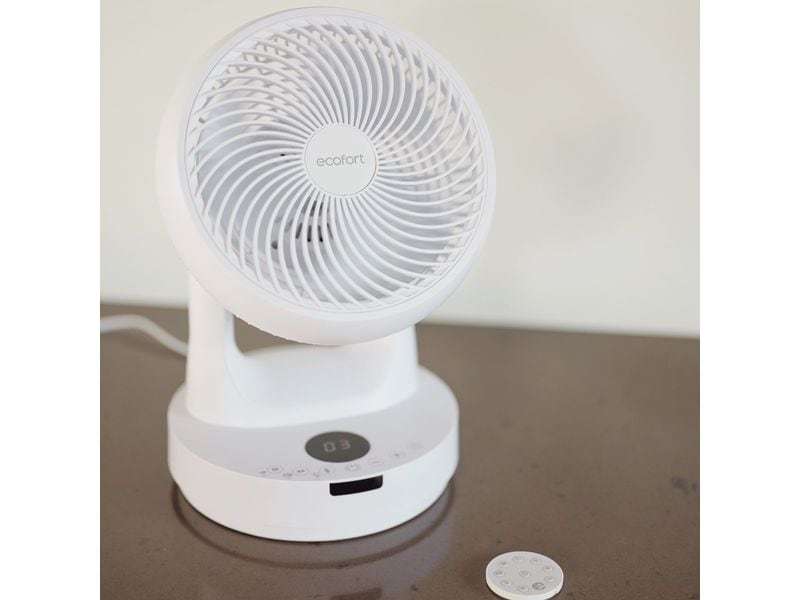 Ecofort Tischventilator ecoQ SilentAir Tavo Weiss Eleganter Tischventilator