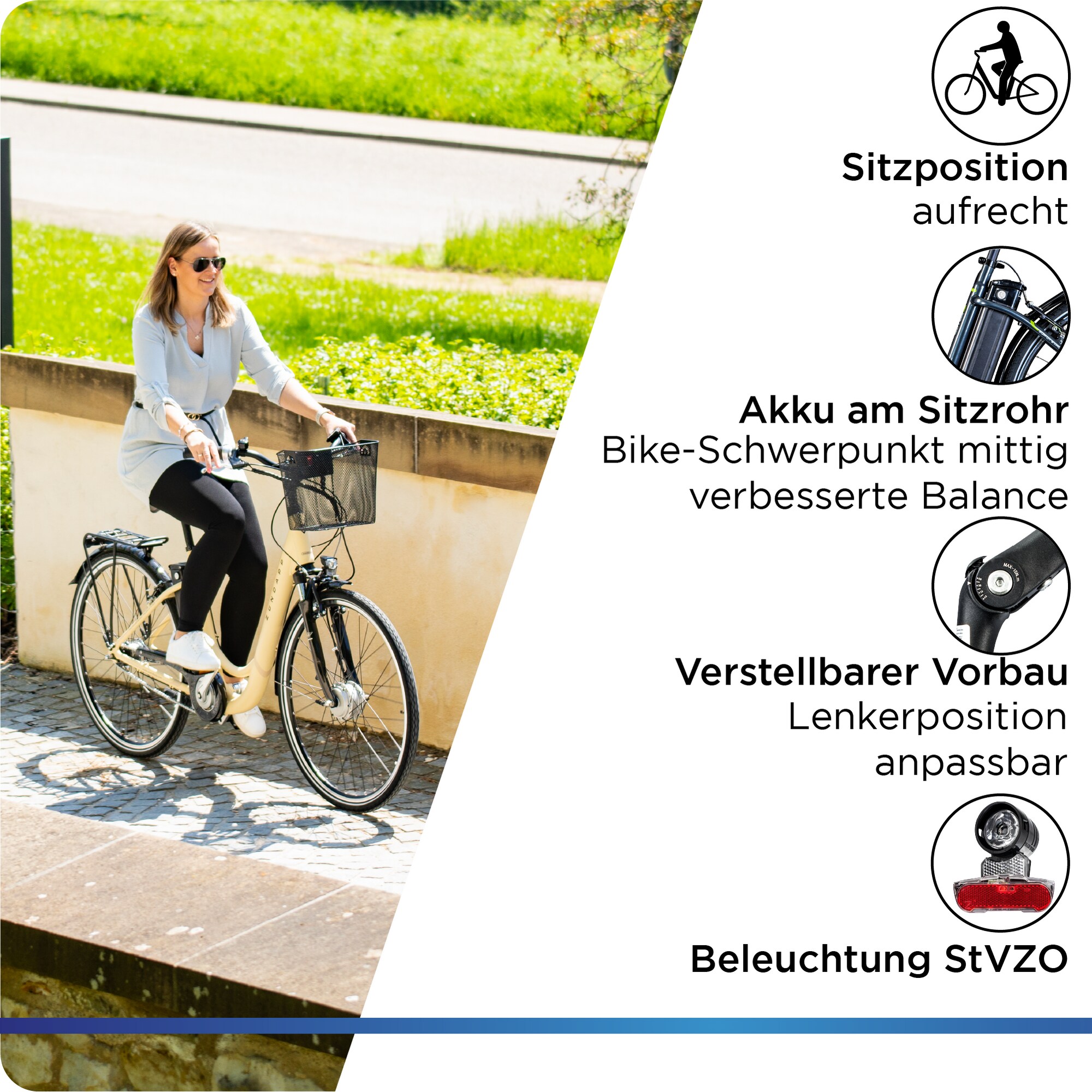 Zündapp Z517 E Bike Damenfahrrad 28 Zoll 155 - 190 cm mit 7 Gang Nabenschaltung und Rücktrittbremse