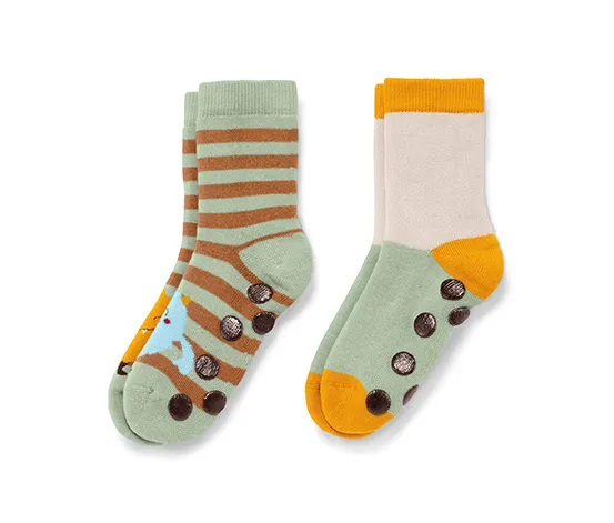 2 Paar Antirutsch-Socken, grün