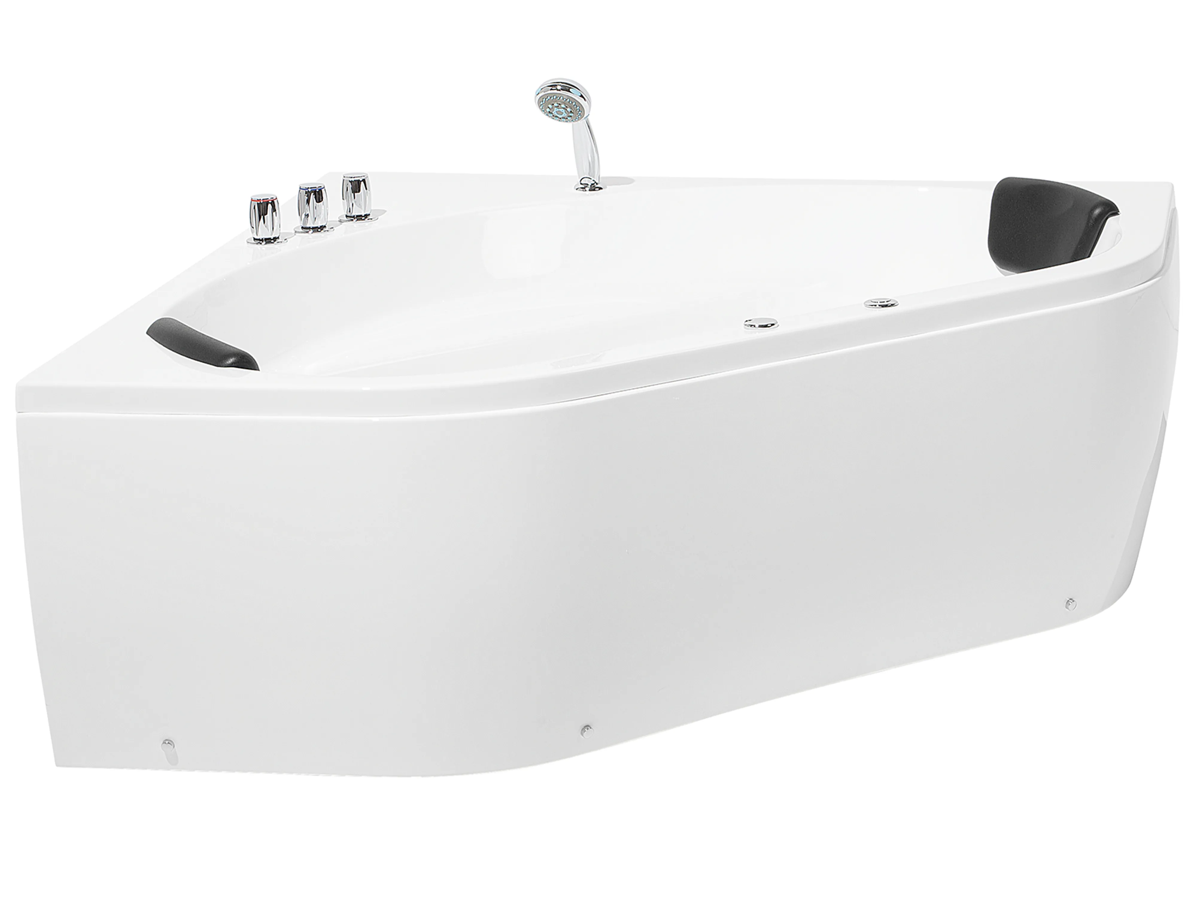 Hoek bubbelbad met LED MEVES 140 x 140 cm Wit