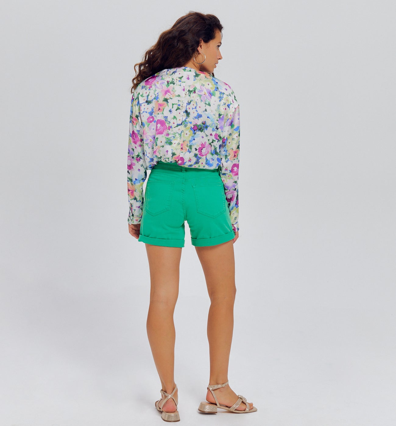 Short en toile unie Femme - Vert