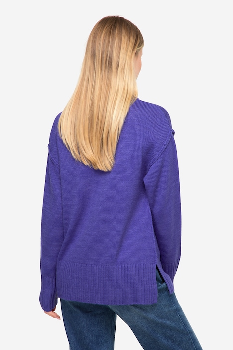 Pullover, Wollmix, Stehkragen, Langarm