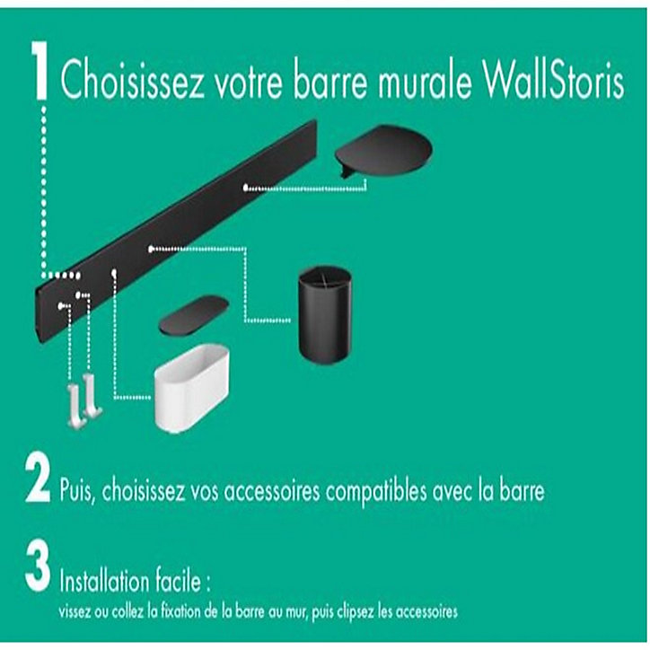 Dérouleur papier toilette blanc mat WallStoris Hansgrohe