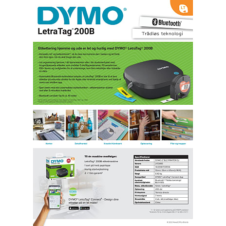 Dymo letratag 200b bluetooth tapemaskine