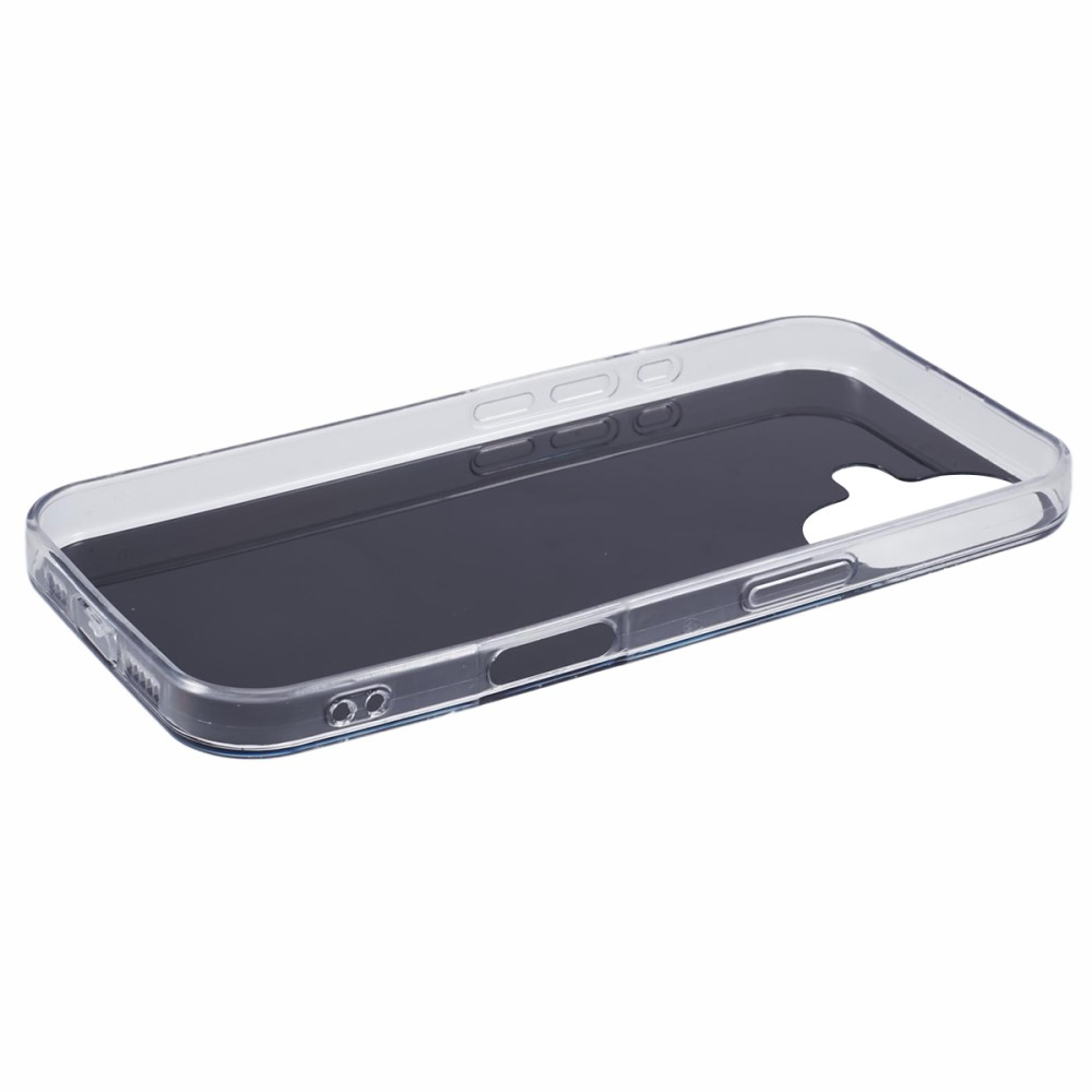 iPhone 16 Hybrid Hardcase Schutzhülle im Glitzer Design Schmetterling - Schwarz / Transparent