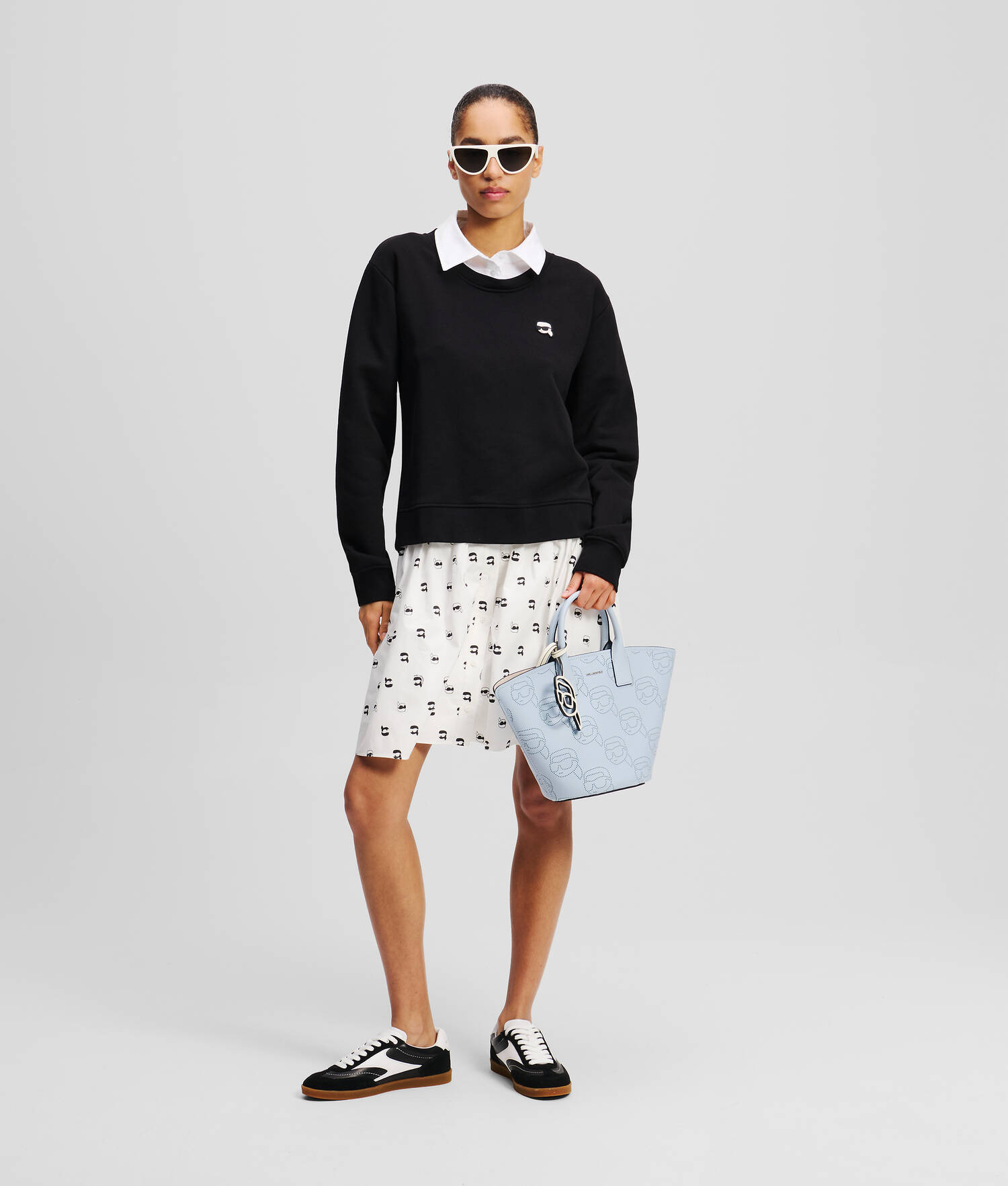 SWEAT-SHIRT EN TISSU MÉLANGÉ IKON - Noir