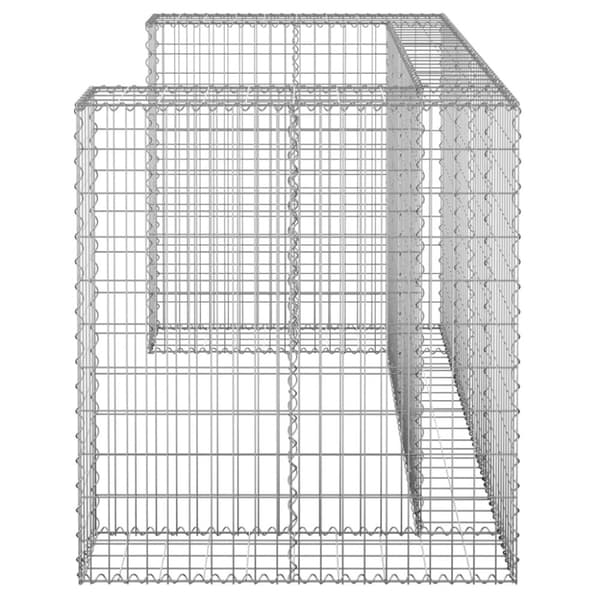 vidaXL Gabion for søppeldunkskur galvanisert stål 180x100x110 cm