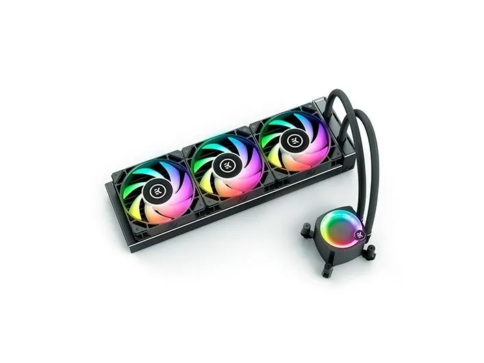 EkWaterBlocks EK-Nucleus AIO CR360 Lux D-RGB - Processors flydende kølesystem - Radiatorstørrelse: 360 mm - (for: LGA1150, LGA1151, LGA1155, LGA1156, LGA1200, LGA1700, LGA2011, LGA2011-3, LGA2066, AM4, AM5) - kobber - 120 mm - sort