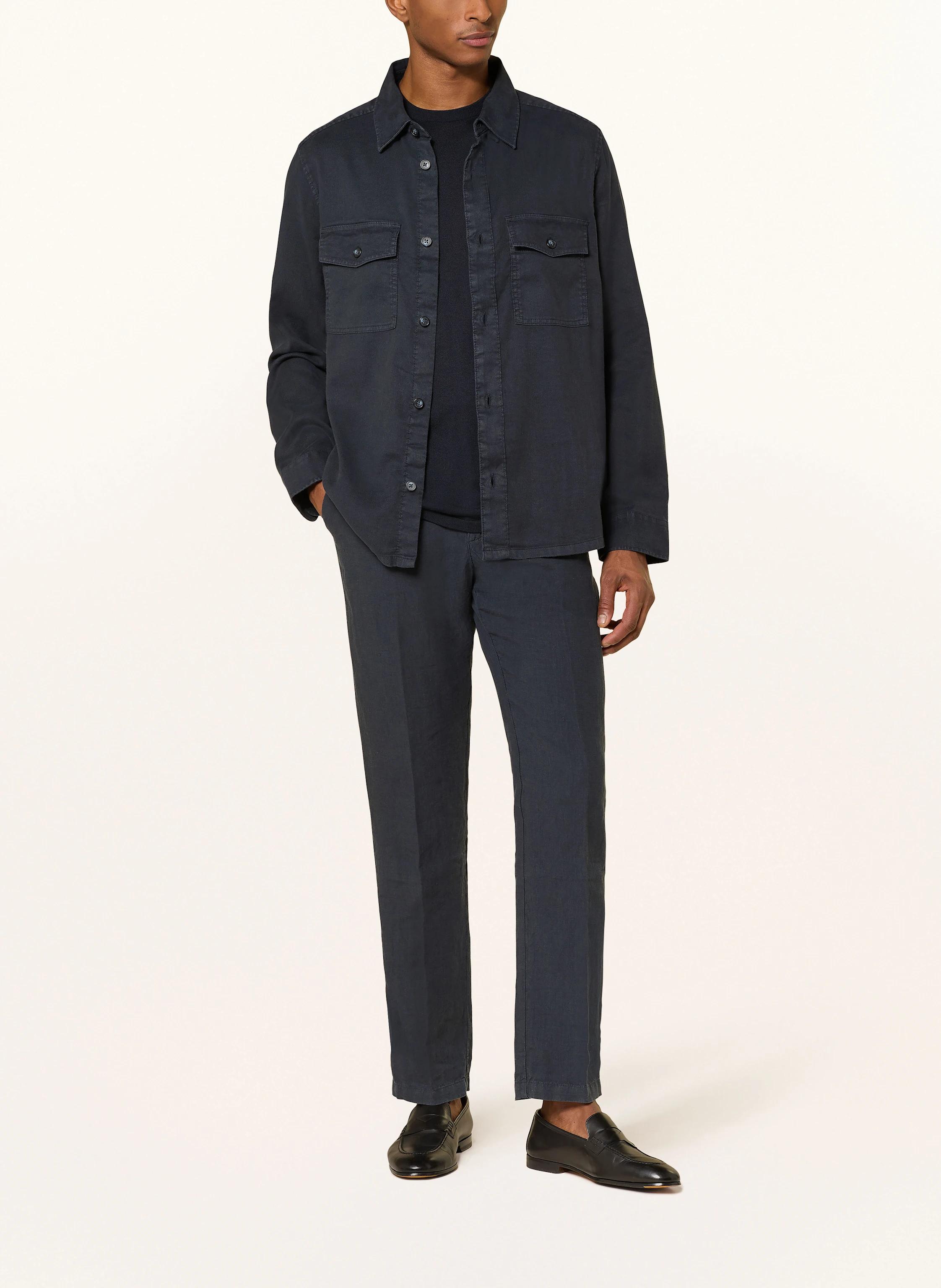 OLYMP Overshirt Casual regular fit mit Leinen