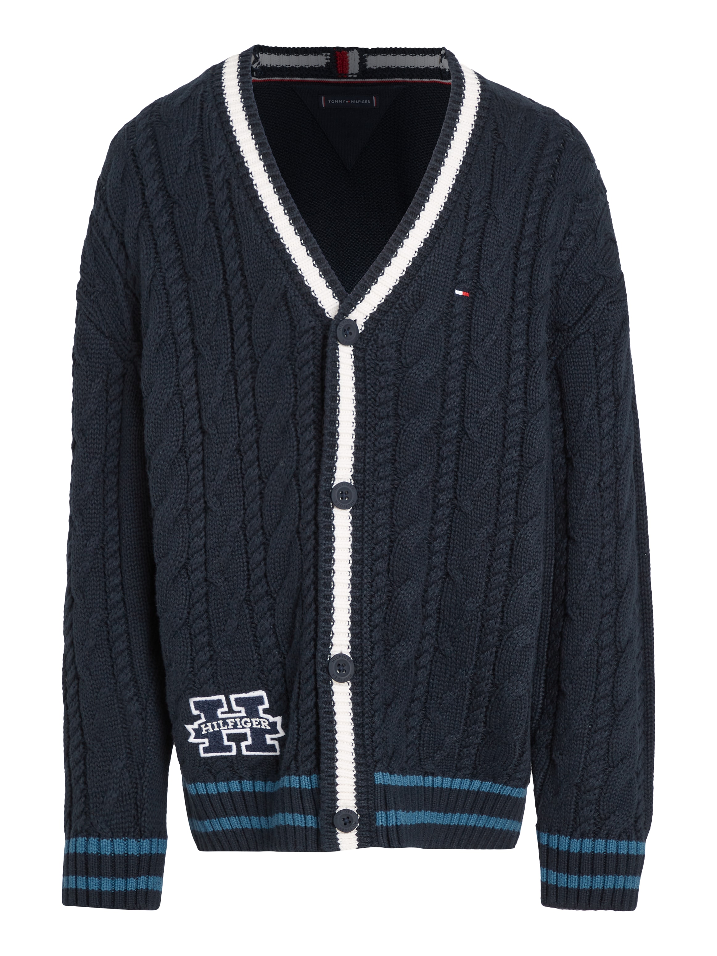 Tommy Hilfiger Strickjacke »H CARDIGAN SWEATER« Kinder bis 16 Jahre mit Logopatch