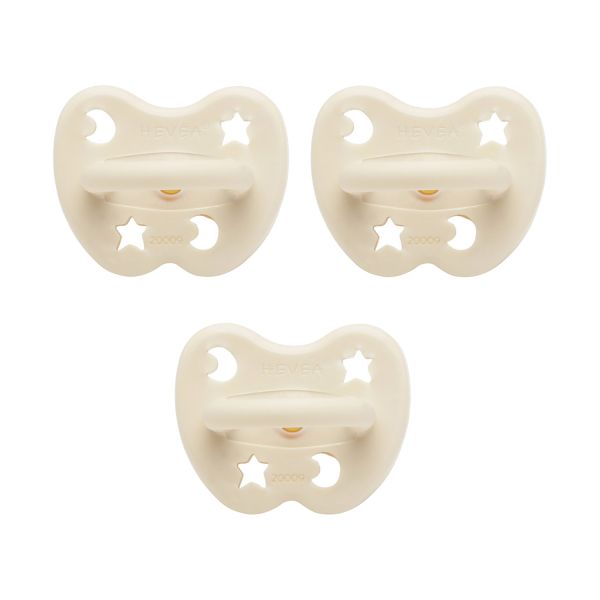 Hevea Trial Fopspeen - 0 Mnd - 3-Pack - Milky White