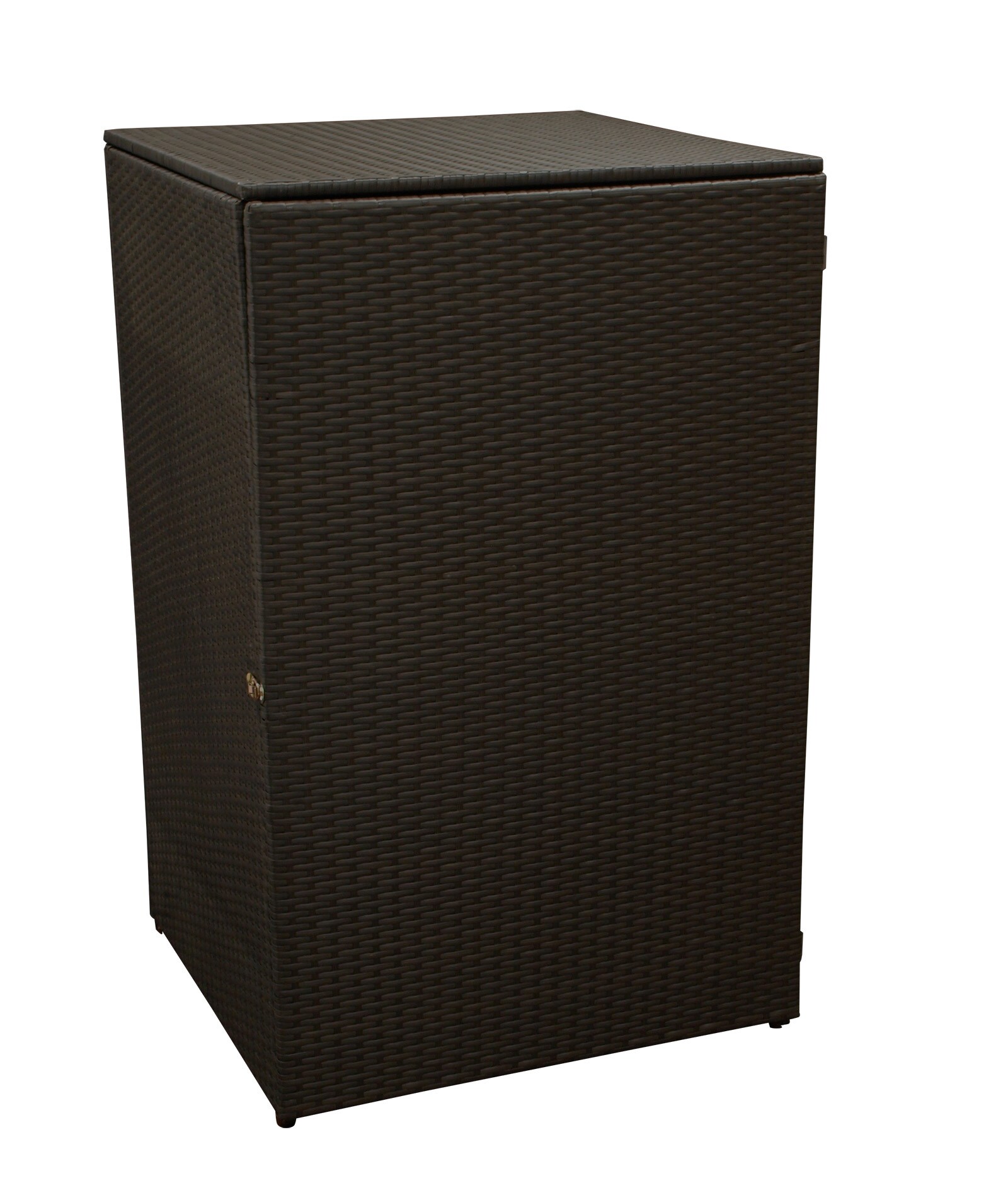 DEGAMO Mülltonnenbox 76x78x123cm für Tonnen bis 240 Liter, Stahl + Polyrattan mocca