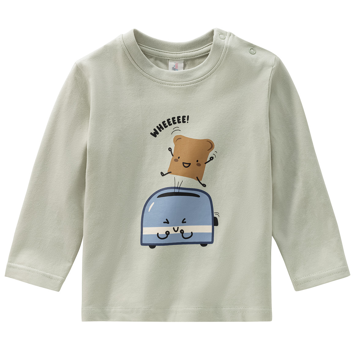 Topomini Baby Langarmshirt mit Frühstücks-Print mintgrün