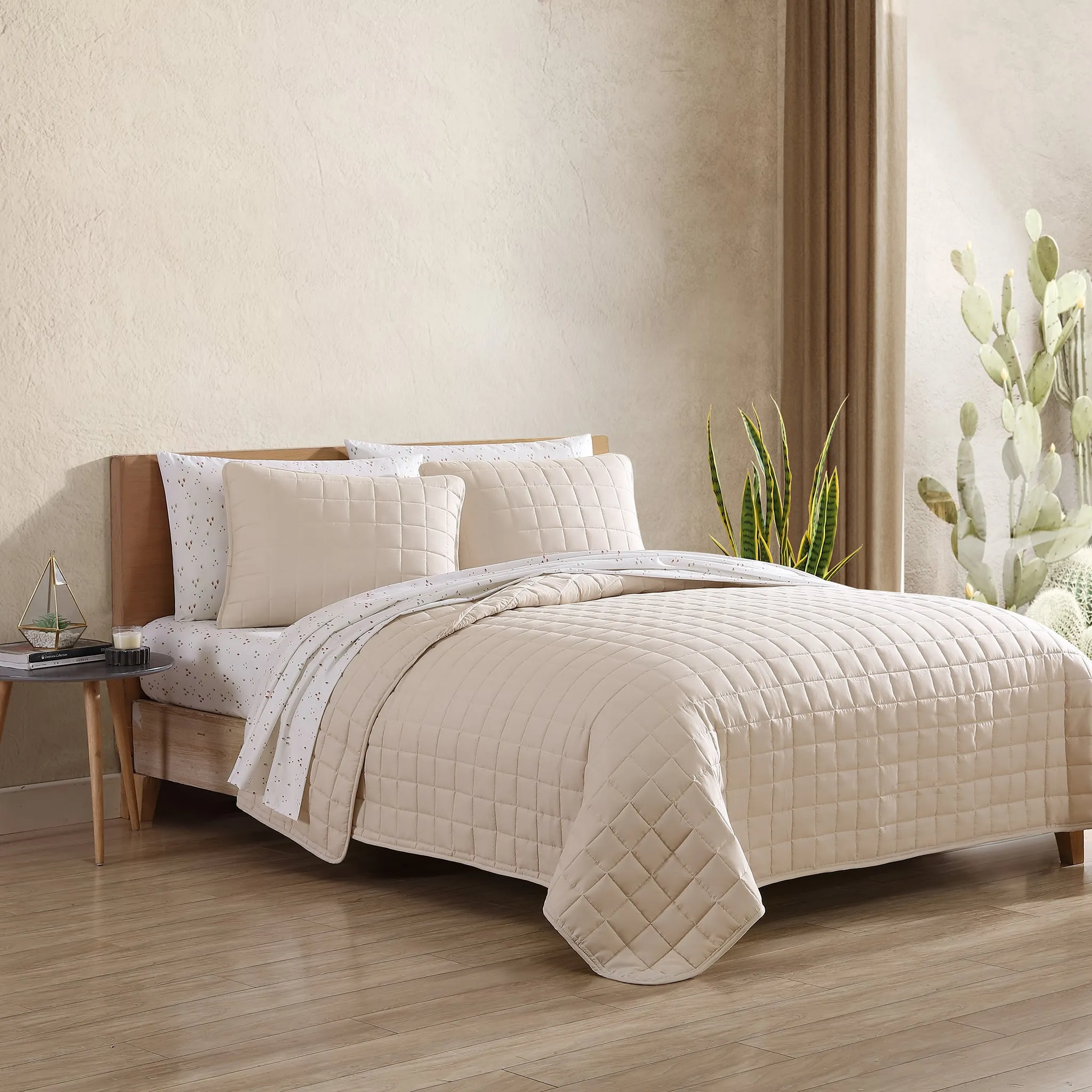Origami Maison Courtepointe Lit DoubleGrand - Beige