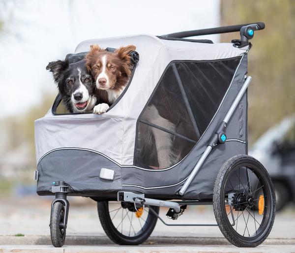Trixie Fahrradanhänger für den Hund, grau