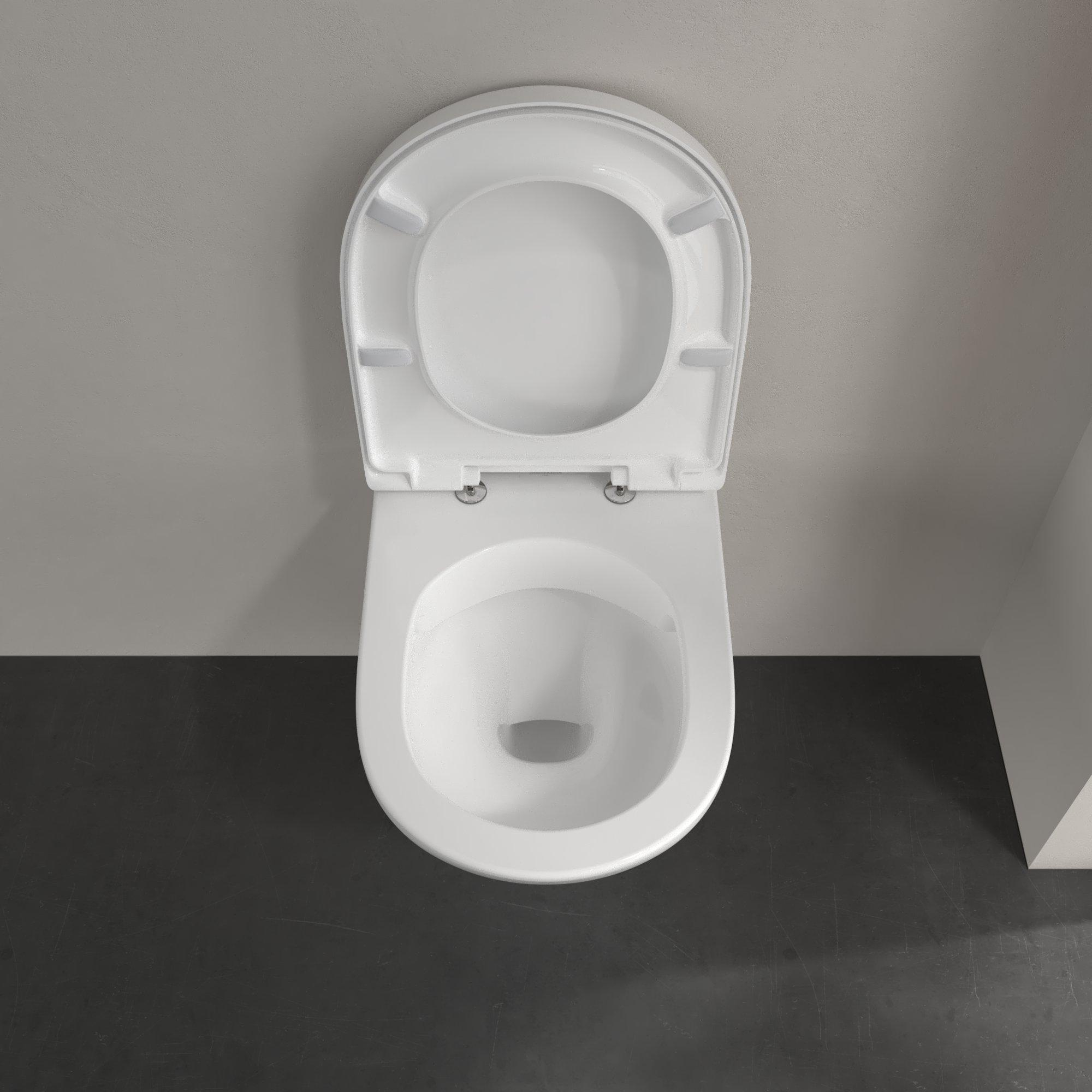 Villeroy & Boch O.novo compact randloos toilet CeramicPlus met softclose zitting wit glans