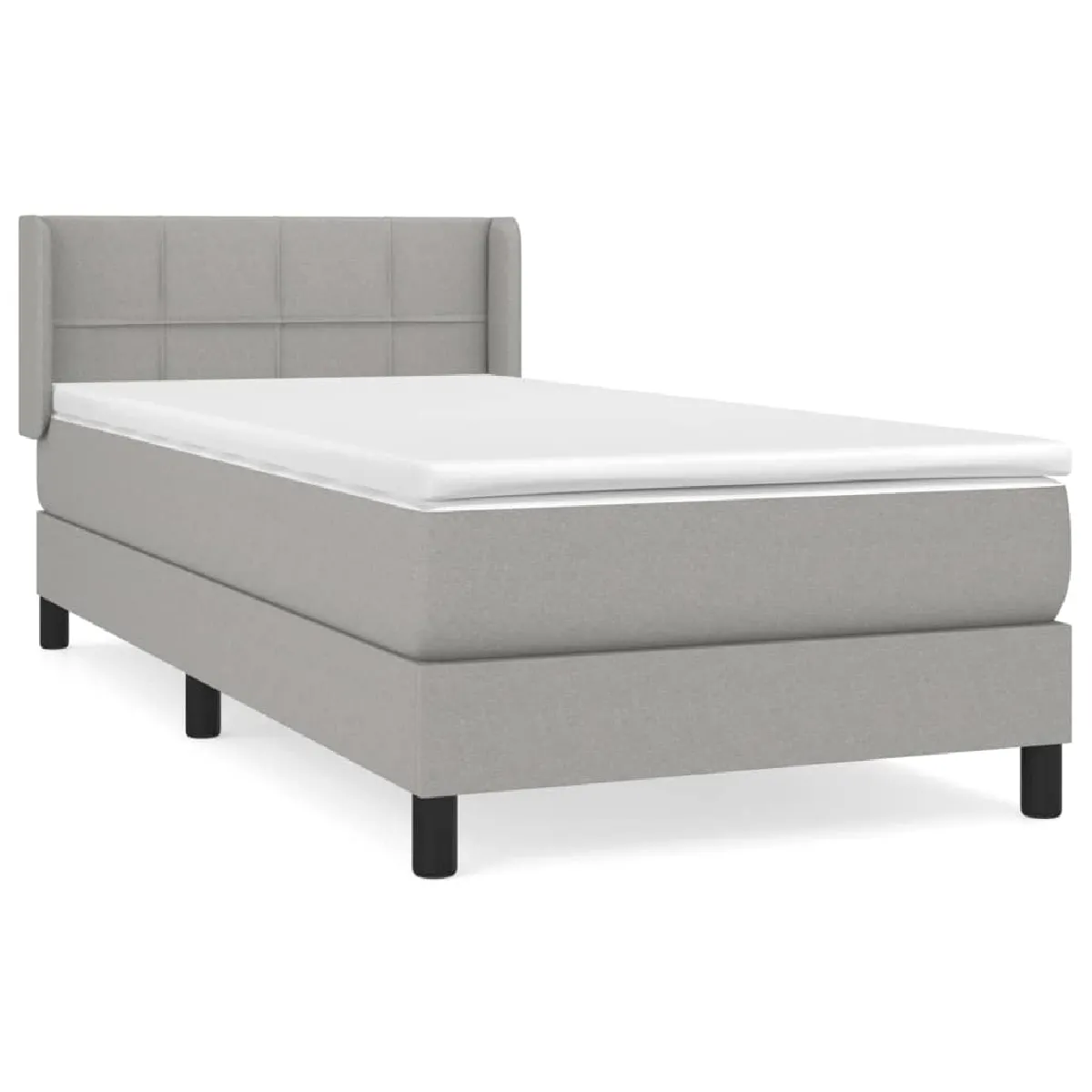 vidaXL Sommier à lattes Tissu Gris clair 90x200 cm