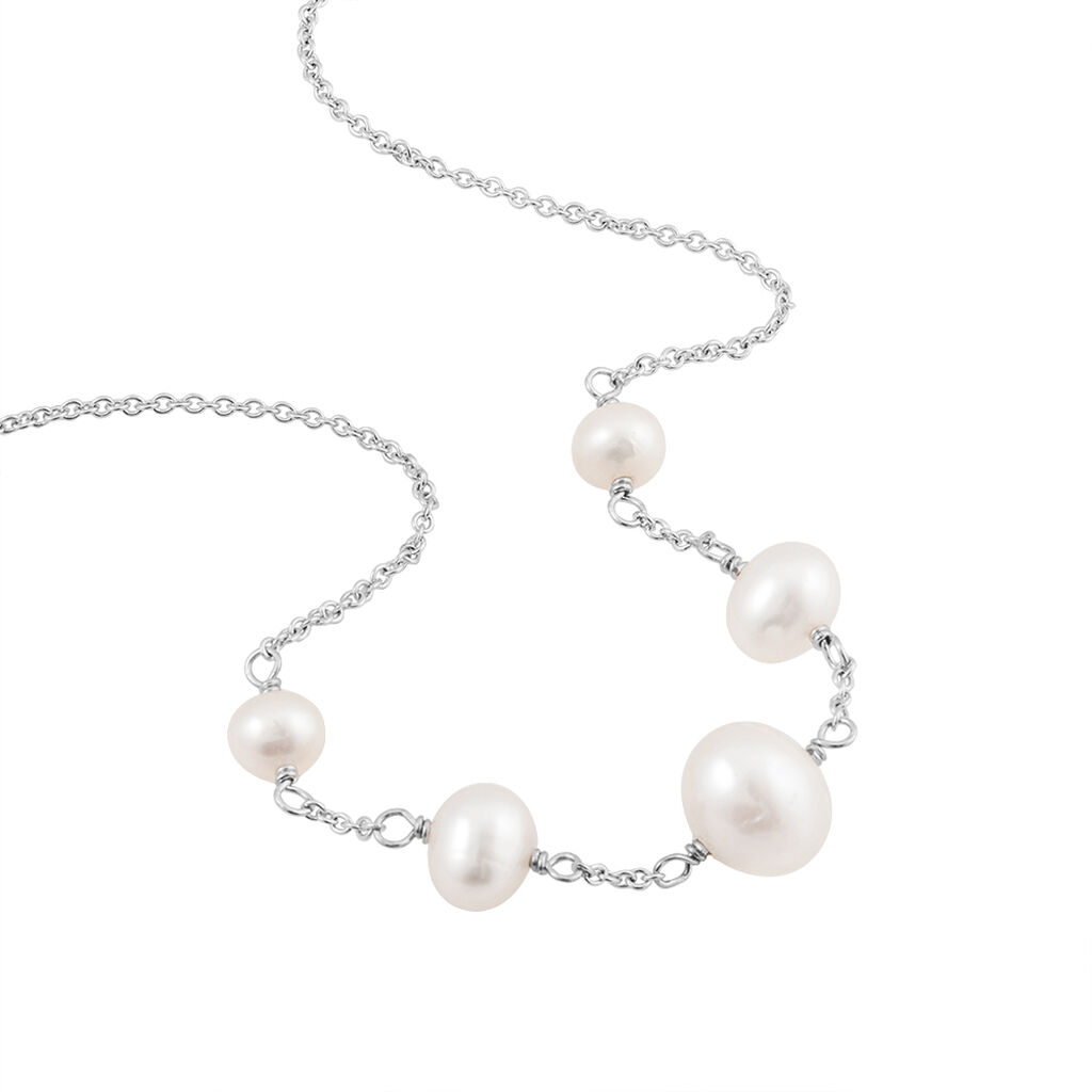 Collier Nephtysae Argent Blanc Perle De Culture