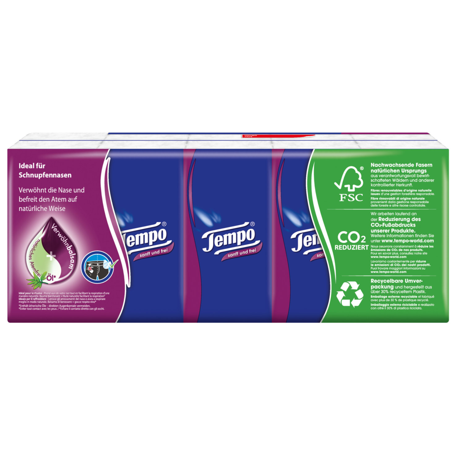 Tempo Taschentücher sanft und frei Softpack 10x9 Tücher
