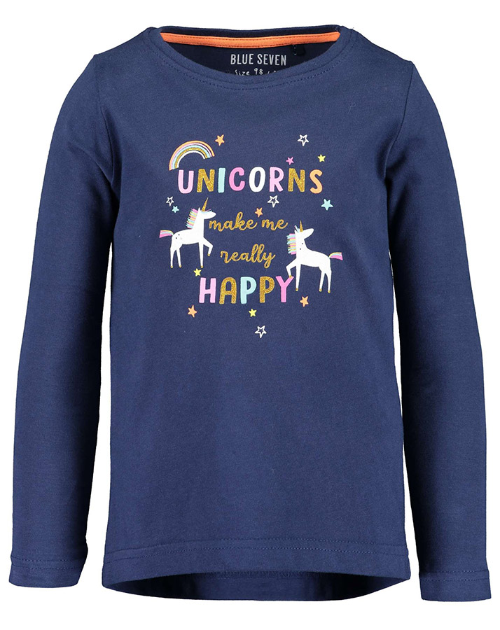 Langarmshirt FRIENDSHIP – UNICORNS in dunkelblau