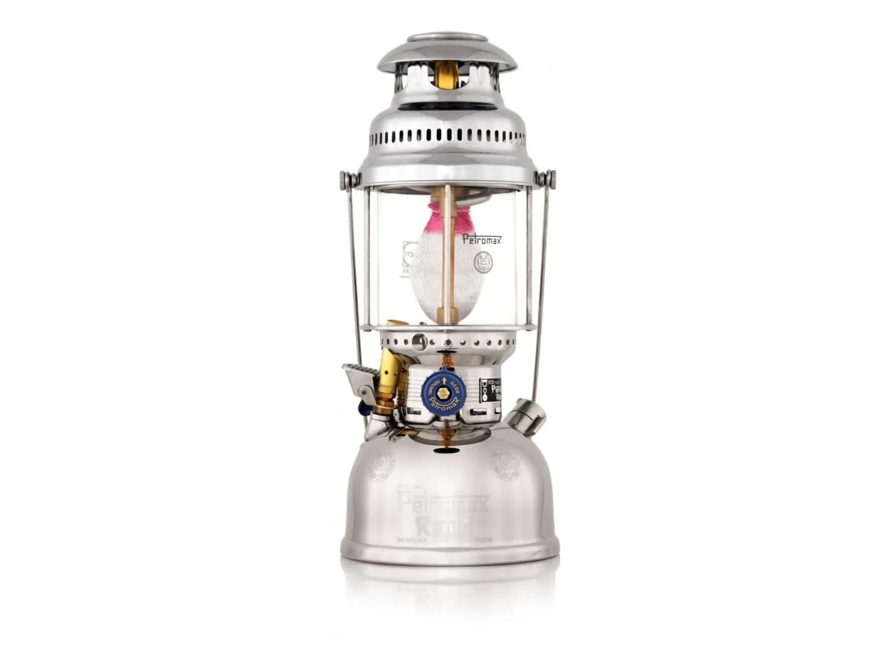 Petromax 500 HK, Brændstofdrevet campinglygte, Krom, Nikkel, Messing, 400 W, 1 L, Brændstof