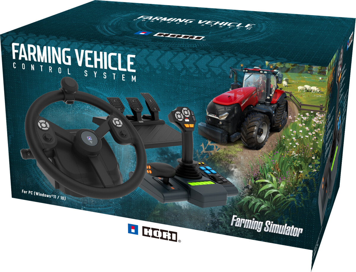 Hori - Farming Control System For Pc - Windows 11/10 - For Farming Simulator With Full-Size Steering Wheel, Control Panel & Pedals
