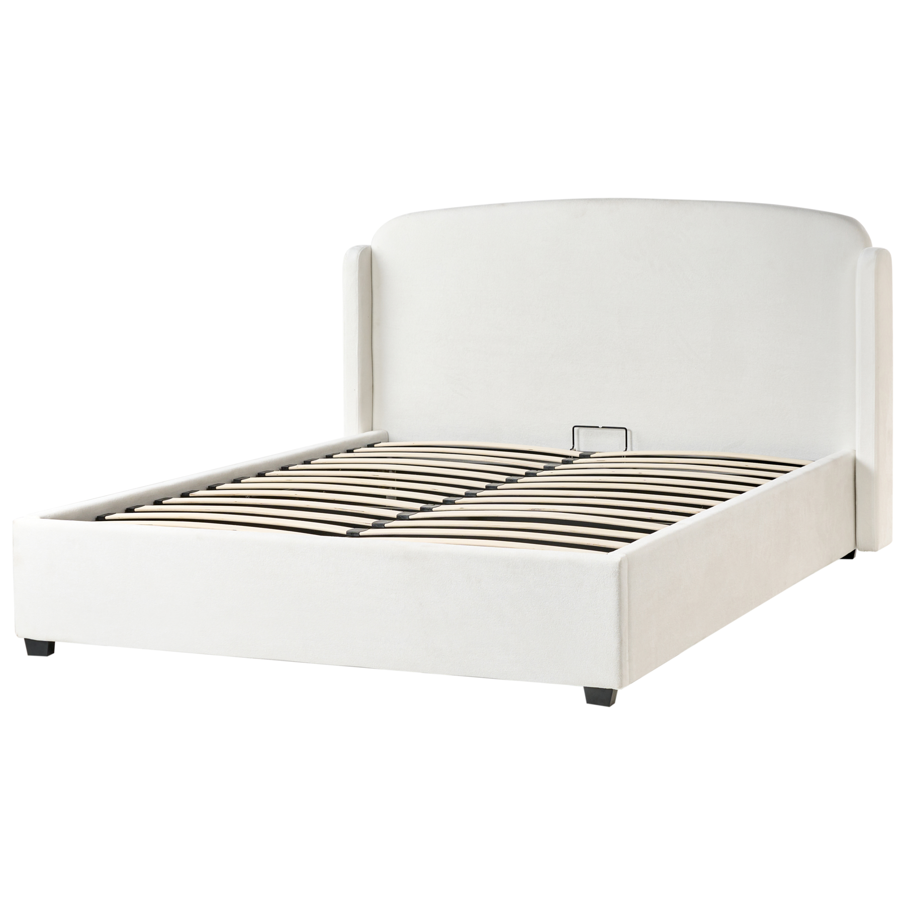 Beliani-BERNAY-Bed opbergruimte -Gebroken wit-160 x 200 cm-Polyester