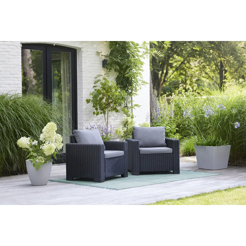 Allibert California Tuinstoel - 2 stuks - Grafiet