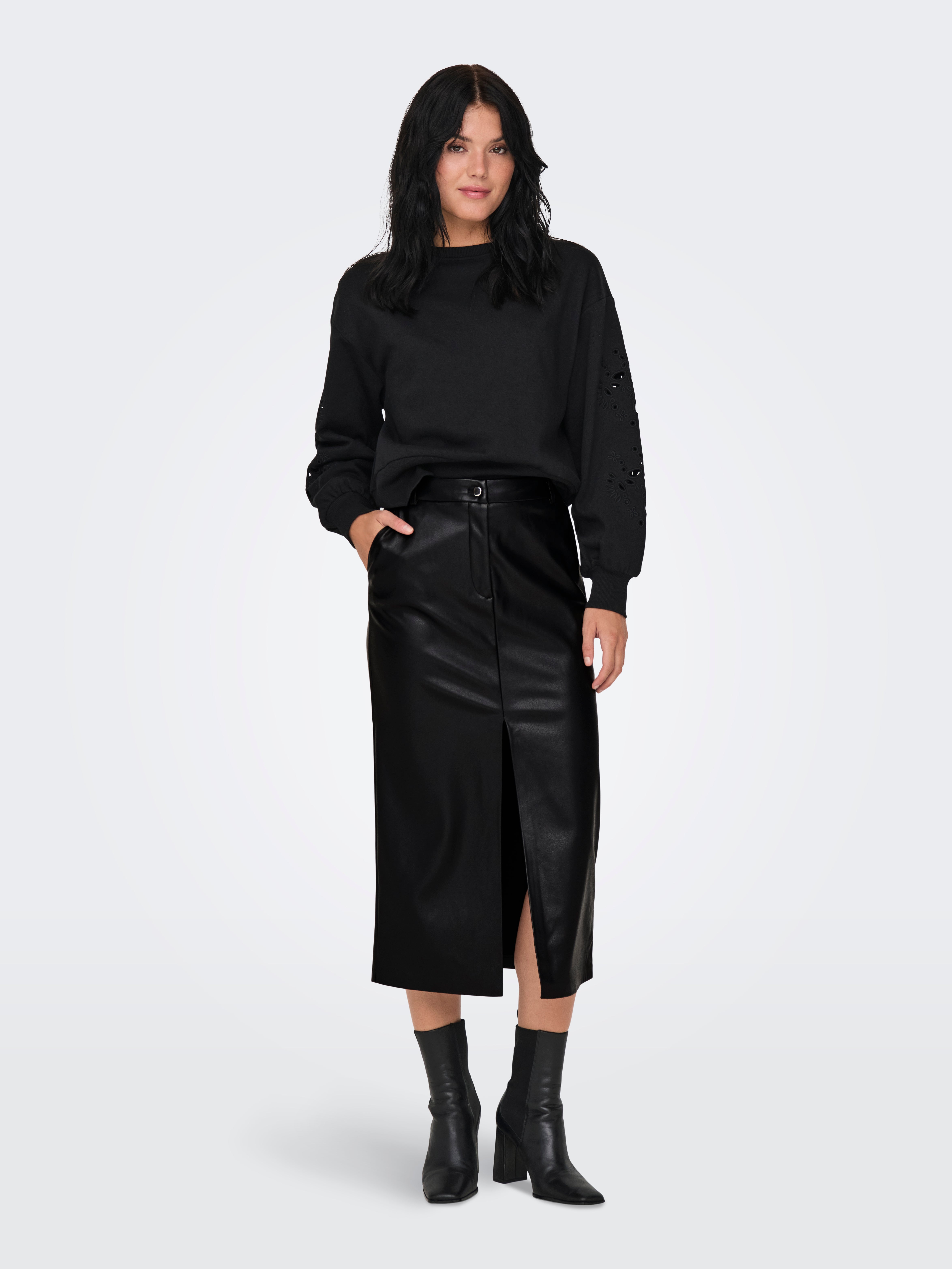 ONLHEIDI Kunstlederrock Black
