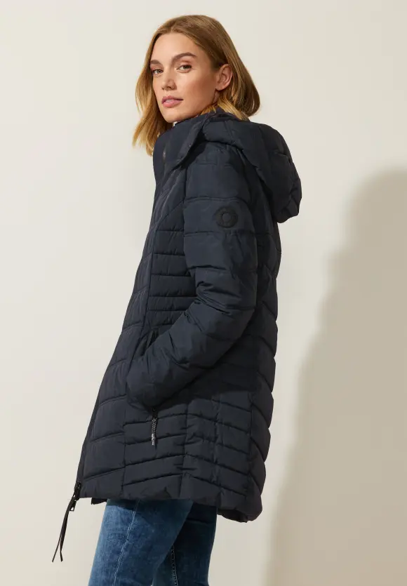 Steppmantel mit Beschichtung - gravity blue