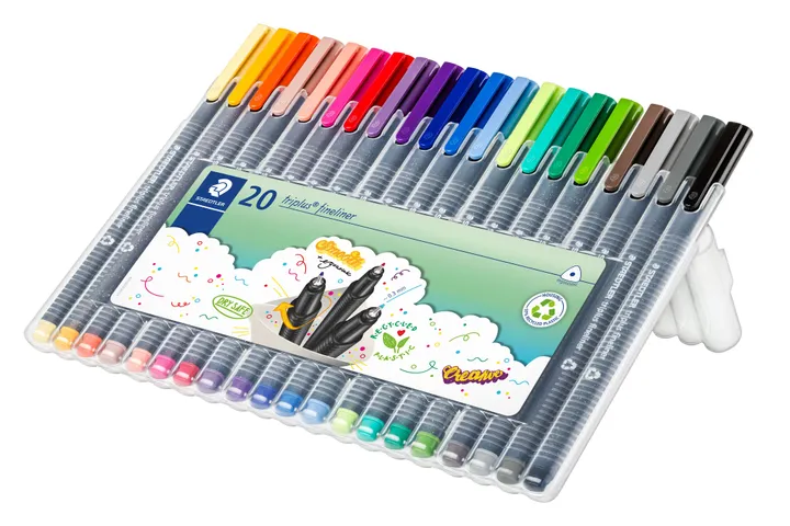 STAEDTLER® triplus® 334 SB20 Superfin 0.3 mm fineliner - etui med 20 stk. ass. farver
