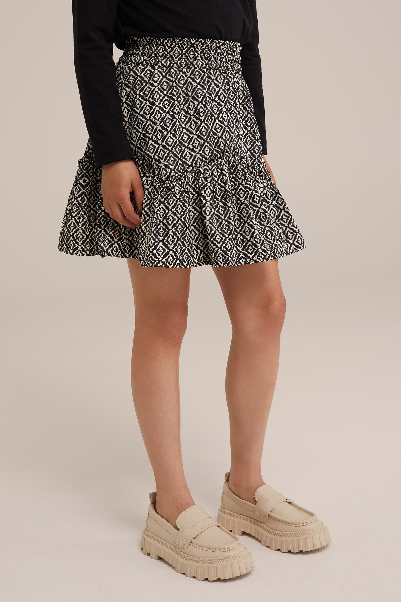 Meisjes rok met dessin WE Fashion Zwart
