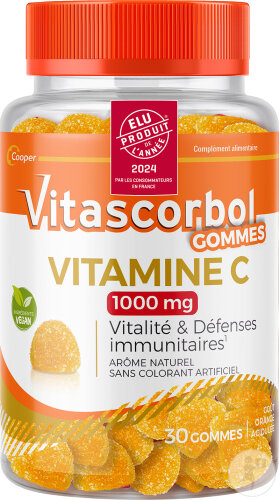 Vitascorbol Gommes Vitamine C 1000mg Complément Alimentaire 30 Pièces