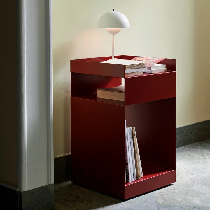 &Tradition - Rotate Beistelltisch SC73, 59 x 35 cm, Stahl, steingrau